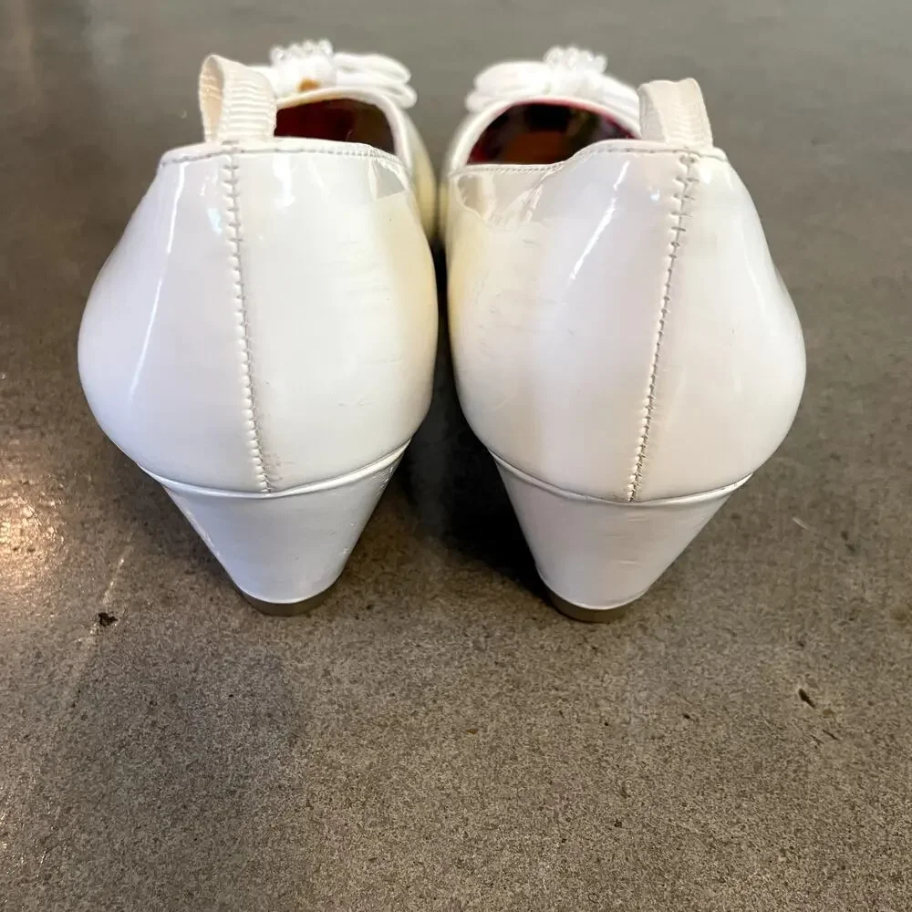 George White Formal Dress Shoes wedding Church shoes Youth Girls 3 NEW
